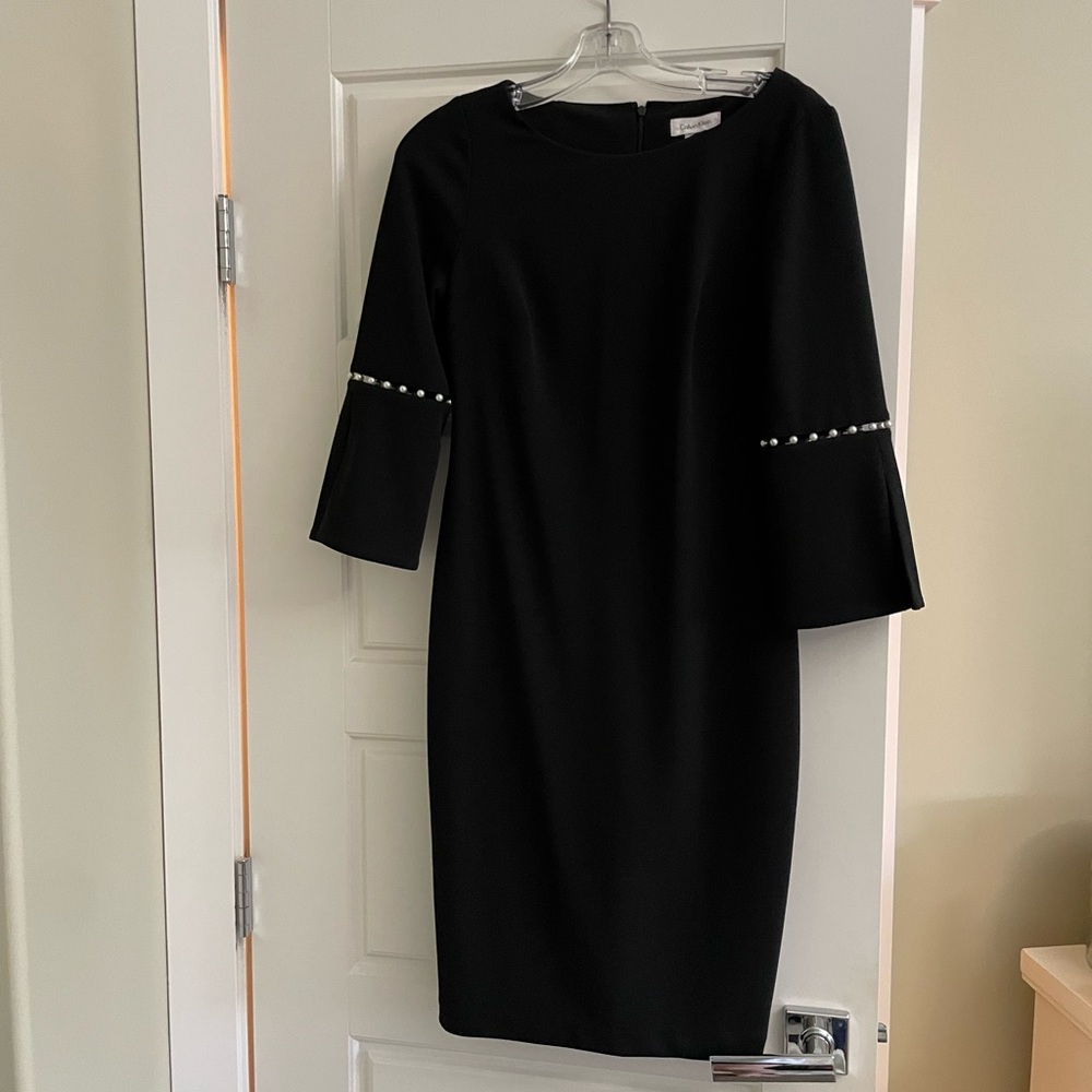 Calvin Klein Dress with pearl accent on sleeve